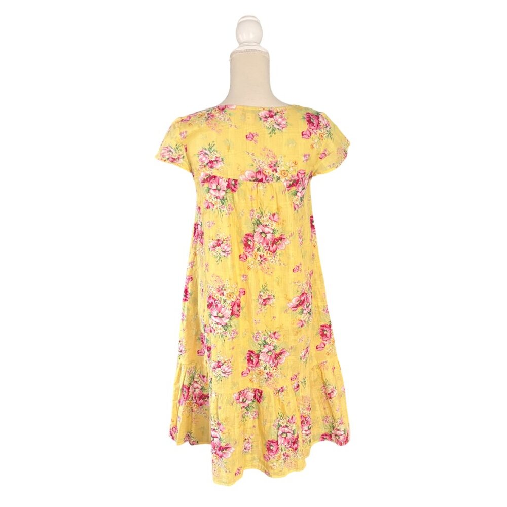 April Cornell Charming Smock Dress blossom yellow floral XXS 4 - 6 XS small - Picture 8 of 12